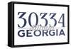 Atlanta, Georgia - 30334 Zip Code (Blue)-Lantern Press-Framed Stretched Canvas