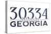 Atlanta, Georgia - 30334 Zip Code (Blue)-Lantern Press-Stretched Canvas