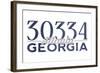 Atlanta, Georgia - 30334 Zip Code (Blue)-Lantern Press-Framed Art Print