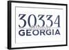 Atlanta, Georgia - 30334 Zip Code (Blue)-Lantern Press-Framed Art Print