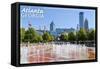 Atlanta, Georgia - Centennial Park Fountains-Lantern Press-Framed Stretched Canvas