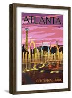 Atlanta, Georgia - Centennial Park-Lantern Press-Framed Art Print