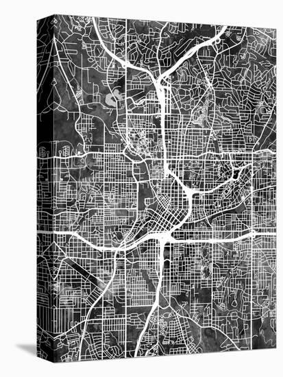 Atlanta Georgia City Map-Michael Tompsett-Stretched Canvas