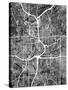 Atlanta Georgia City Map-Michael Tompsett-Stretched Canvas