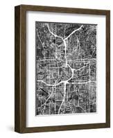 Atlanta Georgia City Map-Michael Tompsett-Framed Art Print