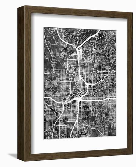 Atlanta Georgia City Map-Michael Tompsett-Framed Art Print