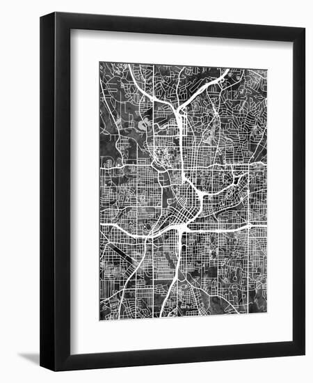 Atlanta Georgia City Map-Michael Tompsett-Framed Art Print