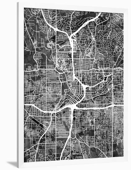 Atlanta Georgia City Map-Michael Tompsett-Framed Art Print