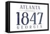 Atlanta, Georgia - Established Date (Blue)-Lantern Press-Framed Stretched Canvas