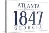 Atlanta, Georgia - Established Date (Blue)-Lantern Press-Stretched Canvas