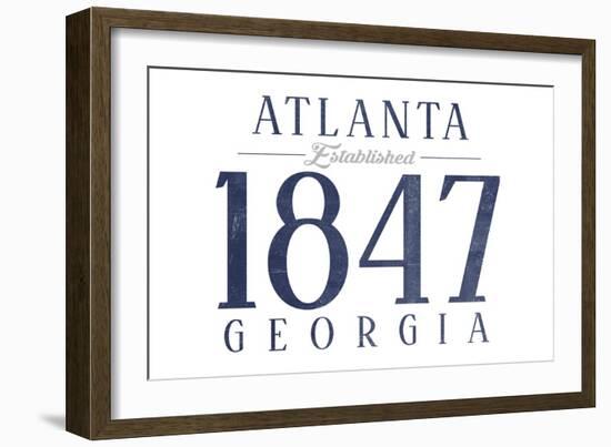 Atlanta, Georgia - Established Date (Blue)-Lantern Press-Framed Art Print