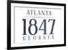 Atlanta, Georgia - Established Date (Blue)-Lantern Press-Framed Art Print