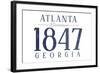 Atlanta, Georgia - Established Date (Blue)-Lantern Press-Framed Art Print