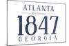 Atlanta, Georgia - Established Date (Blue)-Lantern Press-Mounted Art Print