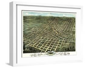 Atlanta, Georgia - Panoramic Map-Lantern Press-Framed Art Print