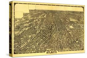 Atlanta, Georgia - Panoramic Map-Lantern Press-Stretched Canvas