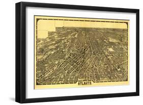 Atlanta, Georgia - Panoramic Map-Lantern Press-Framed Art Print