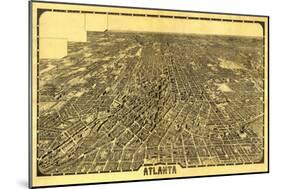 Atlanta, Georgia - Panoramic Map-Lantern Press-Mounted Art Print