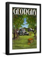 Atlanta, Georgia - Peach Orchard-Lantern Press-Framed Art Print