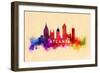 Atlanta, Georgia - Skyline Abstract-Lantern Press-Framed Art Print