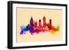 Atlanta, Georgia - Skyline Abstract-Lantern Press-Framed Art Print