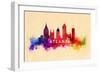 Atlanta, Georgia - Skyline Abstract-Lantern Press-Framed Art Print