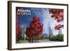 Atlanta, Georgia - Skyline and Park at Fall-Lantern Press-Framed Art Print