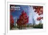 Atlanta, Georgia - Skyline and Park at Fall-Lantern Press-Framed Art Print