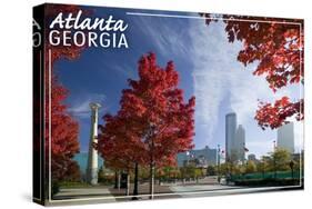 Atlanta, Georgia - Skyline and Park at Fall-Lantern Press-Stretched Canvas
