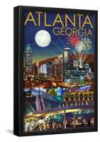 Atlanta, Georgia - Skyline At Night-null-Framed Poster