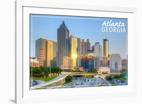 Atlanta, Georgia - Skyline during Day-Lantern Press-Framed Premium Giclee Print