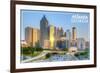 Atlanta, Georgia - Skyline during Day-Lantern Press-Framed Premium Giclee Print