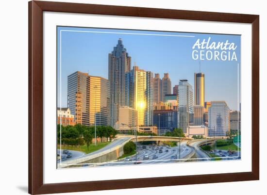 Atlanta, Georgia - Skyline during Day-Lantern Press-Framed Premium Giclee Print