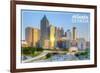 Atlanta, Georgia - Skyline during Day-Lantern Press-Framed Premium Giclee Print