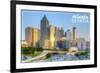 Atlanta, Georgia - Skyline during Day-Lantern Press-Framed Premium Giclee Print