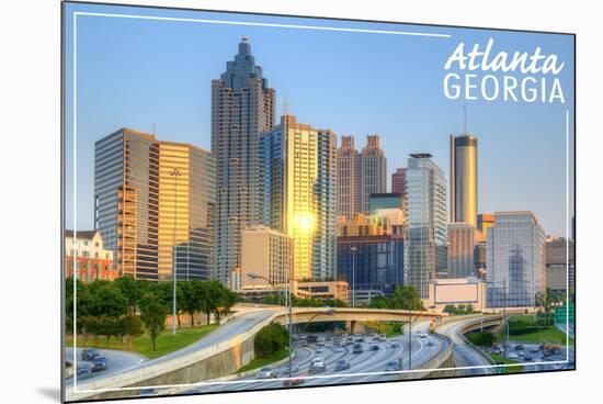 Atlanta, Georgia - Skyline during Day-Lantern Press-Mounted Premium Giclee Print