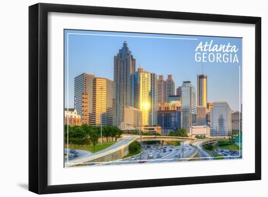 Atlanta, Georgia - Skyline during Day-Lantern Press-Framed Art Print