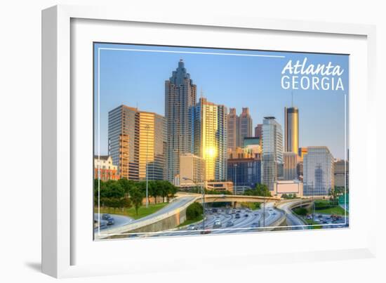 Atlanta, Georgia - Skyline during Day-Lantern Press-Framed Art Print