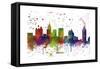 Atlanta Georgia skyline MCLR 1-Marlene Watson-Framed Stretched Canvas