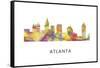 Atlanta Georgia Skyline-Marlene Watson-Framed Stretched Canvas