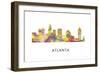 Atlanta Georgia Skyline-Marlene Watson-Framed Giclee Print