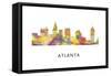 Atlanta Georgia Skyline-Marlene Watson-Framed Stretched Canvas