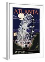 Atlanta, Georgia - Skyview Wheel-Lantern Press-Framed Art Print