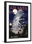 Atlanta, Georgia - Skyview Wheel-Lantern Press-Framed Art Print