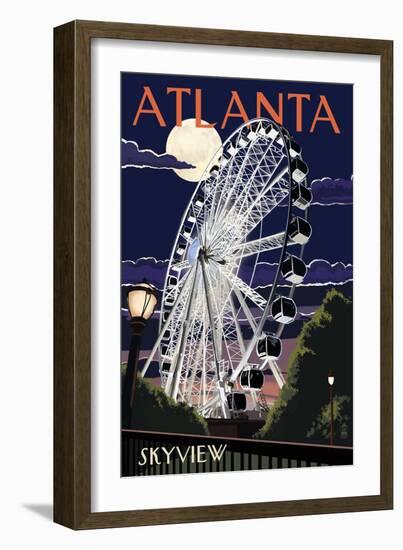 Atlanta, Georgia - Skyview Wheel-Lantern Press-Framed Art Print