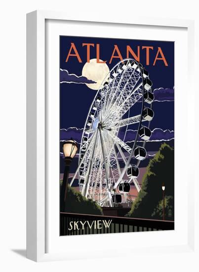 Atlanta, Georgia - Skyview Wheel-Lantern Press-Framed Art Print