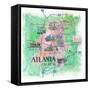 Atlanta Georgia Travel Poster Favorite Map Touristic Highlights-M. Bleichner-Framed Stretched Canvas