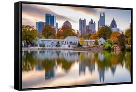 Atlanta, Georgia, USA Autumn Skyline from Piedmont Park.-SeanPavonePhoto-Framed Stretched Canvas