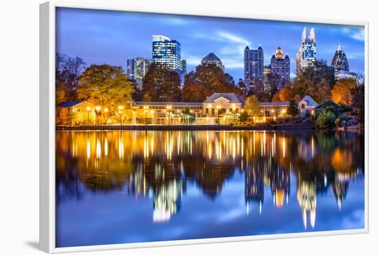 Atlanta, Georgia, USA Downtown City Skyline at Piedmont Park's Lake Meer.-SeanPavonePhoto-Framed Photographic Print