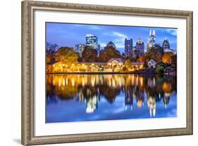 Atlanta, Georgia, USA Downtown City Skyline at Piedmont Park's Lake Meer.-SeanPavonePhoto-Framed Photographic Print